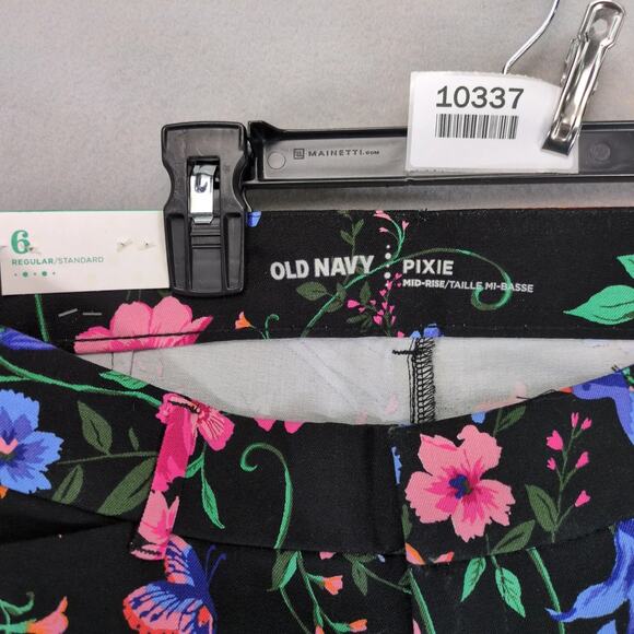 NWT Old Navy Pixie Floral Print Pants Women's 6 Stretch 30x27 Birds Cottagecore - Picture 3 of 10